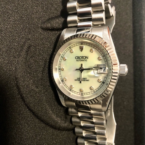 Croton Automatic Diamond Date SS Mop 36mm Watch - Picture 5 of 8
